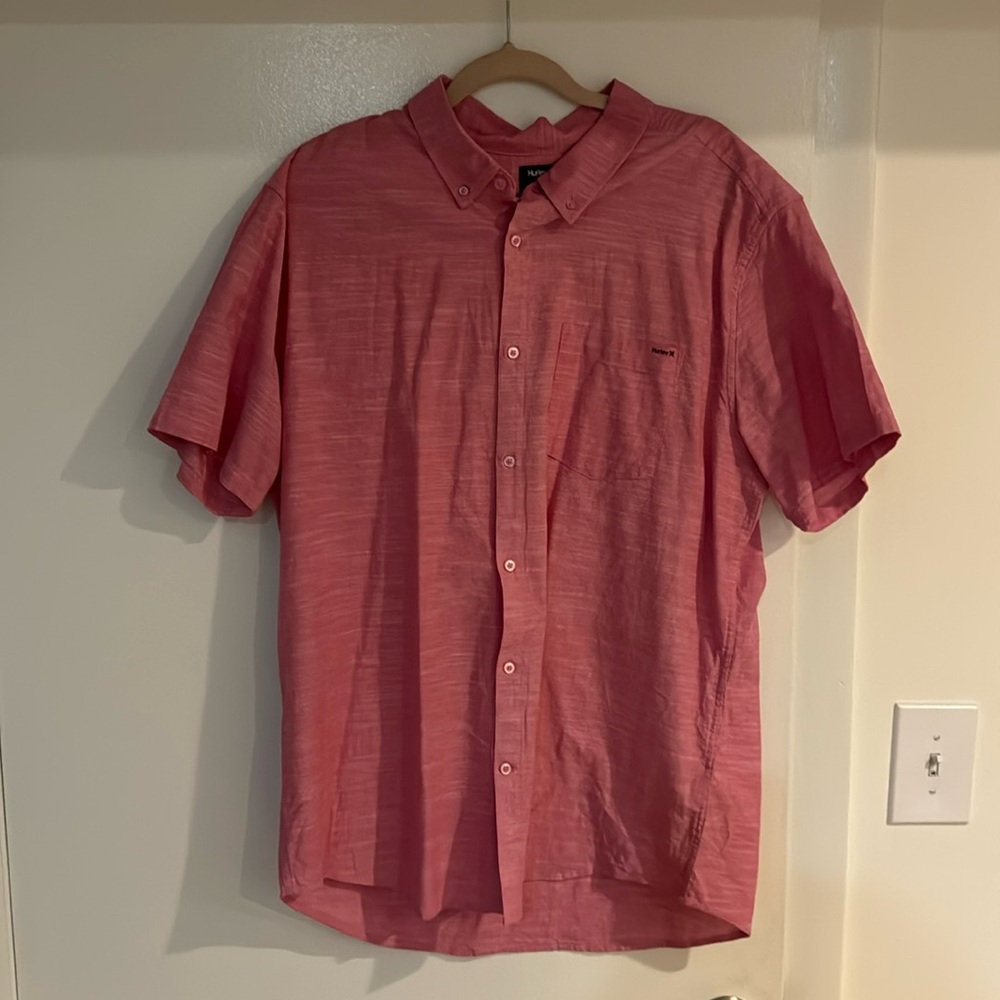 Hurley Pink Casual Button Down Shirt